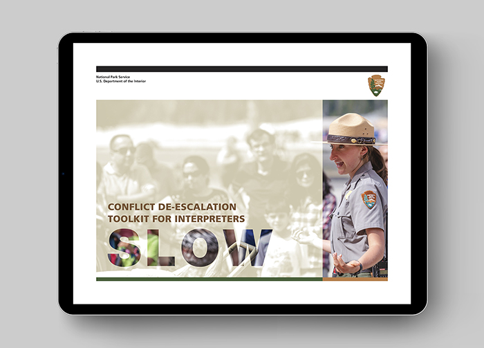 Cover of manual used by the National Park Service to train park personnel on conflict de-escalation.